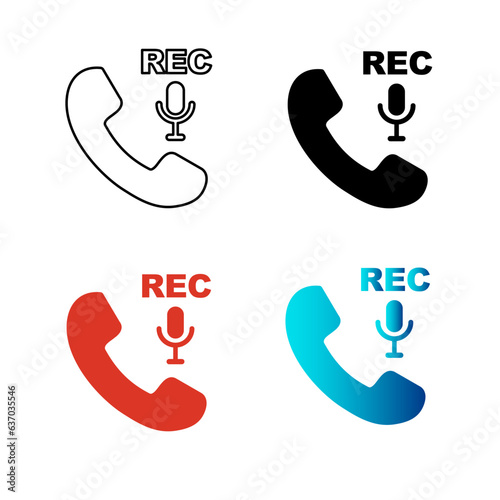 Abstract Call Record Silhouette Illustration