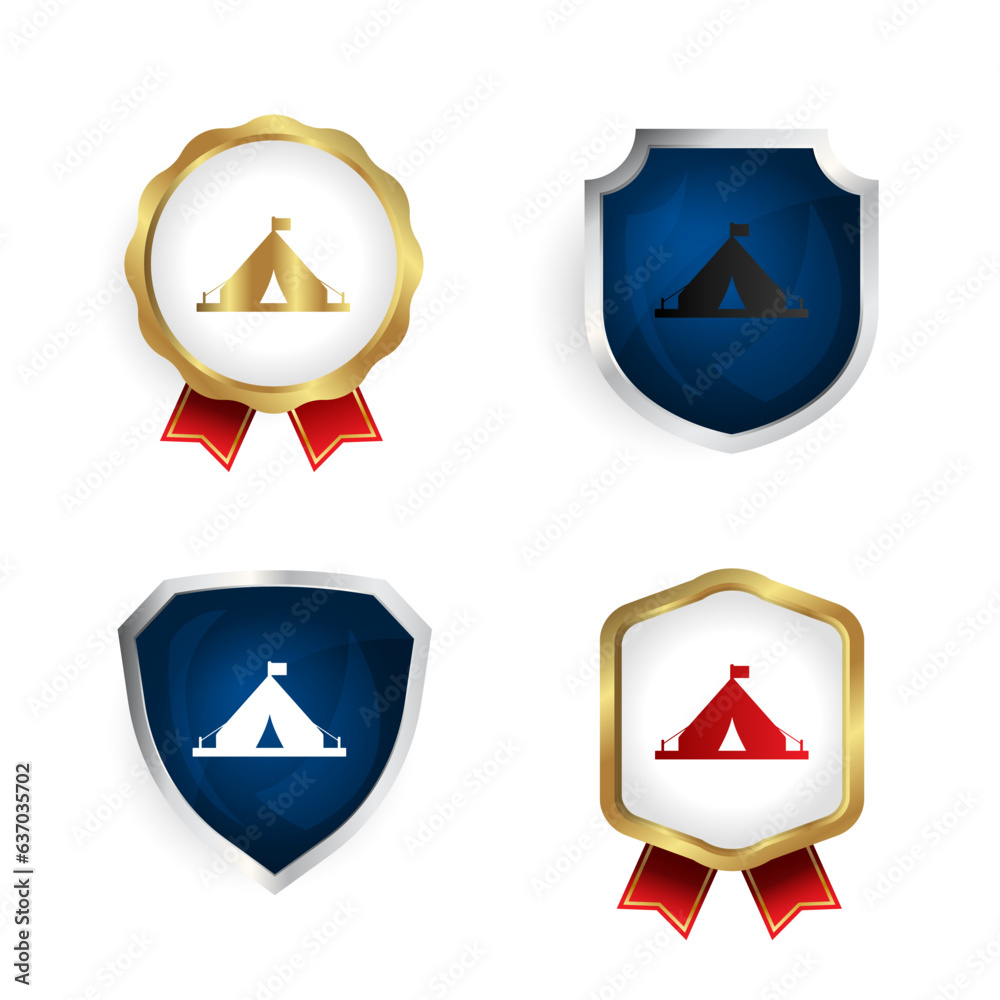 Abstract Camping Tent Badge and Label Collection Abstract Camping Tent Badge and Label Collection