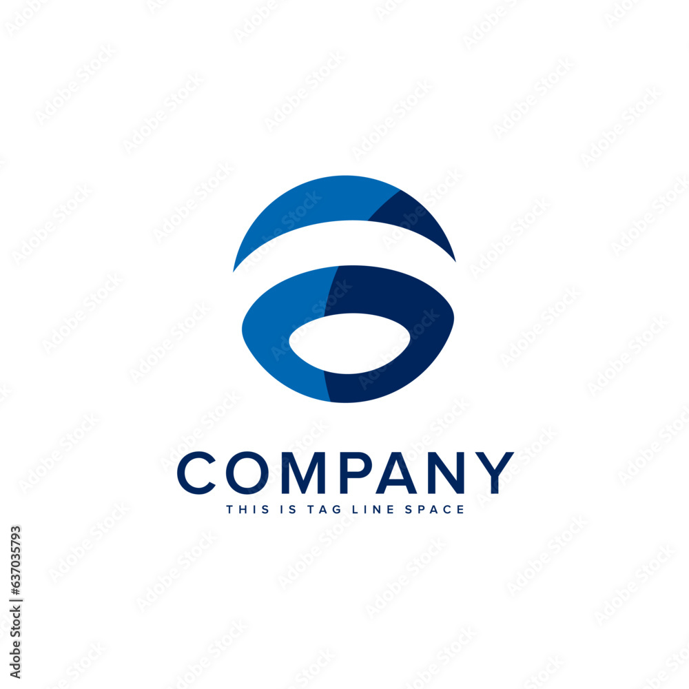 Global Letter O Vector Logo in Blue Global Letter O Vector Logo in Blue