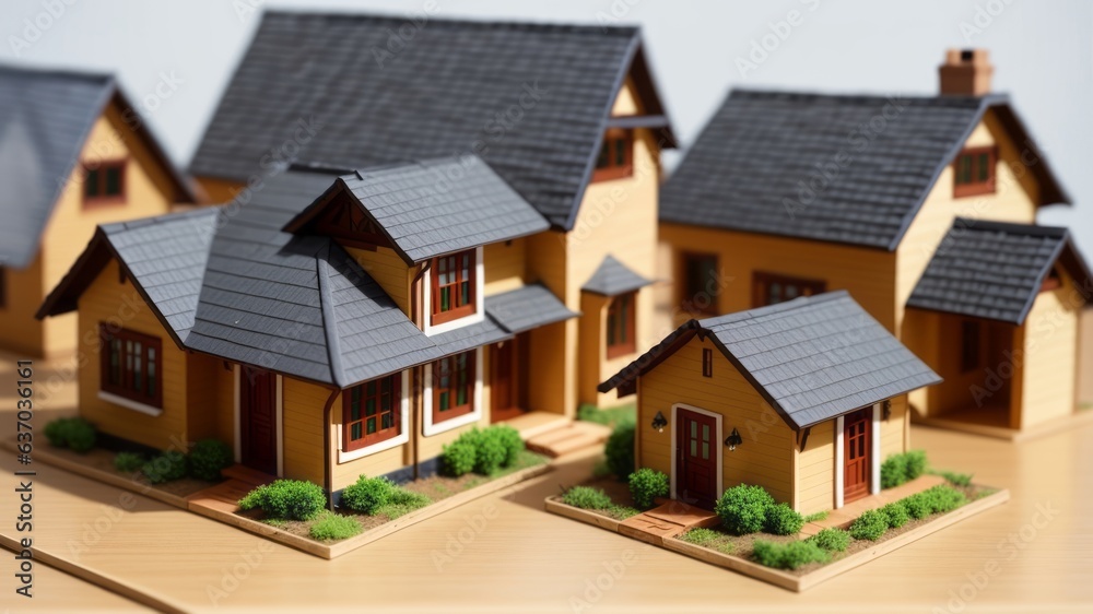 Concept of residential progress and buying have property. Close of scaled down house. Creative resource, AI Generated Concept of residential progress and buying have property. Close of scaled down house. Creative resource, AI Generated