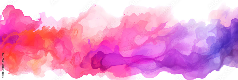Colorful watercolor splash isolated on transparent background