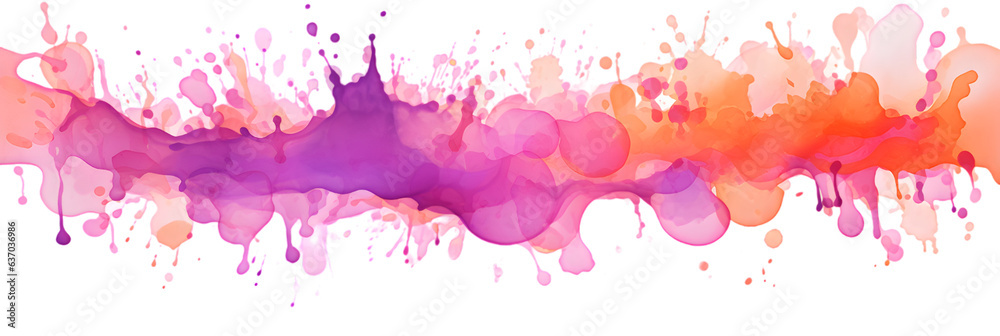 Obraz premium Colorful watercolor splash isolated on transparent background