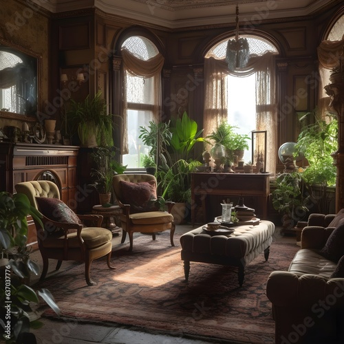Luxury antique style living room