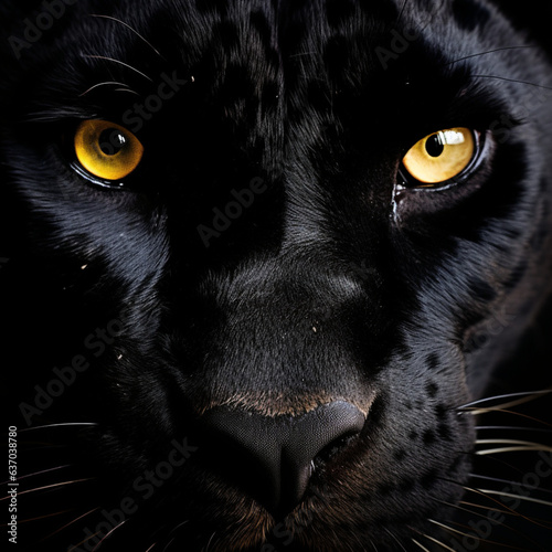 Black panther eyes. Generative AI. © DALU11