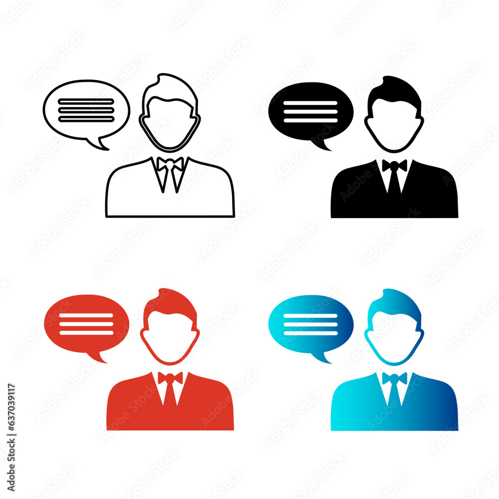 Abstract Man Discussing Silhouette Illustration Abstract Man Discussing Silhouette Illustration