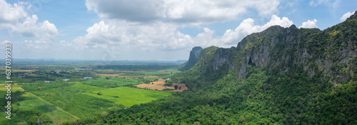 Aerial view of Khao Ta Ngok, Klong Hat District, Sa Kaeo Province, Thailand