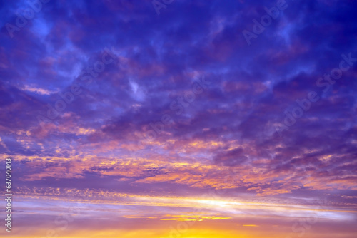 Beautiful sky with clouds at sunrise, natural background
