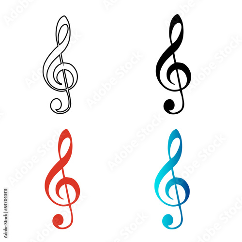 Abstract Music Treble Clef Silhouette Illustration