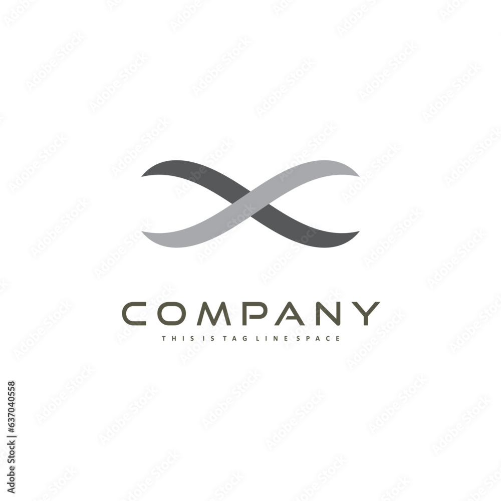 Letter X Infinity Swoosh Vector Logo Rendered in Gray Letter X Infinity Swoosh Vector Logo Rendered in Gray