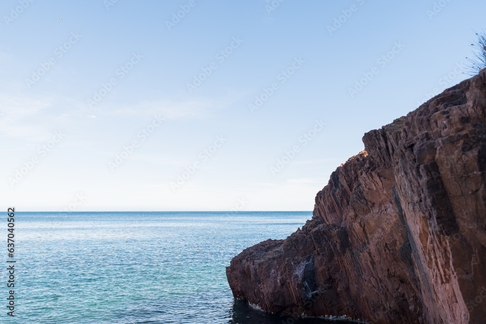 red rocks in Saint Raphael French Riviera coast line