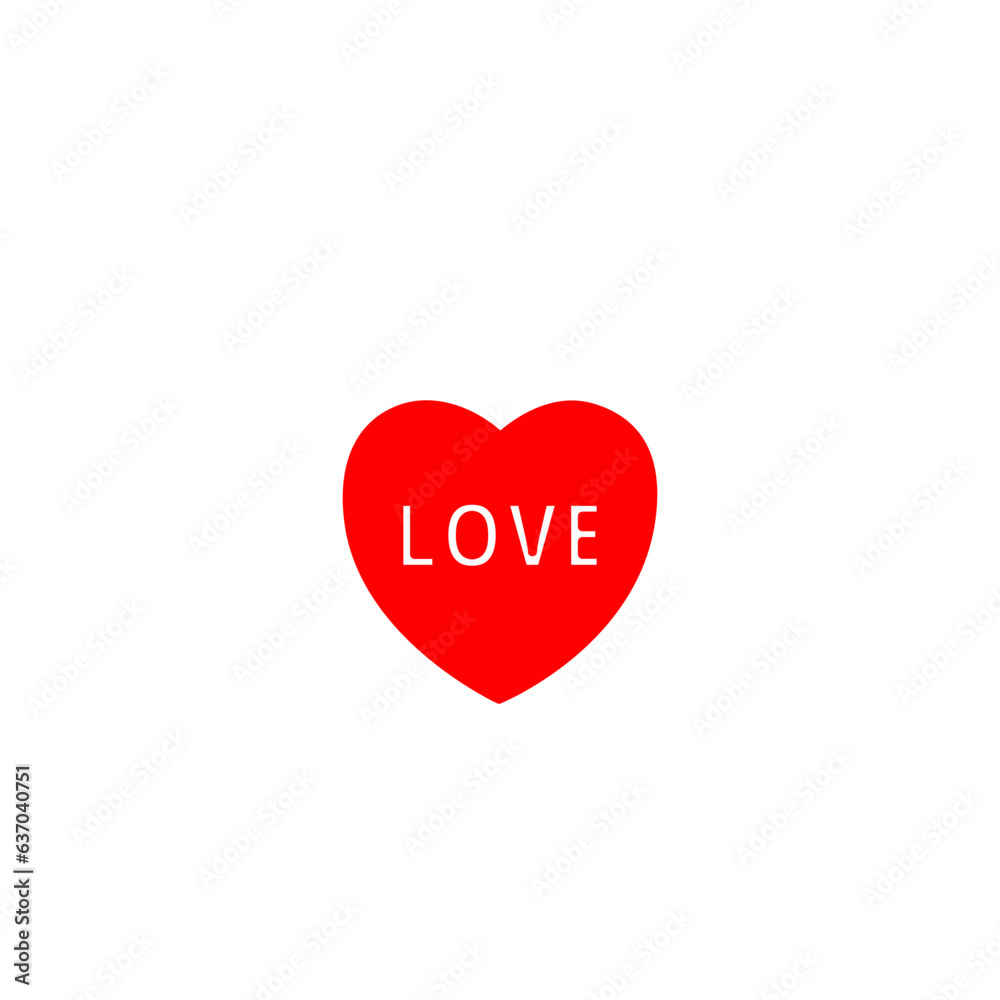  Love heart icon   isolated on white background