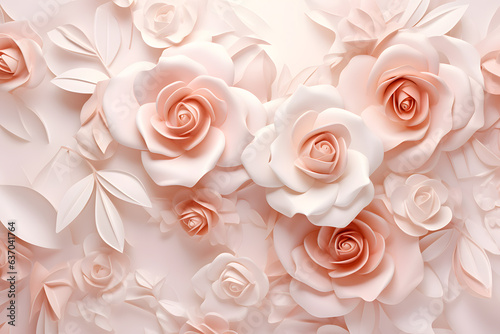 rose leaves and flowers background