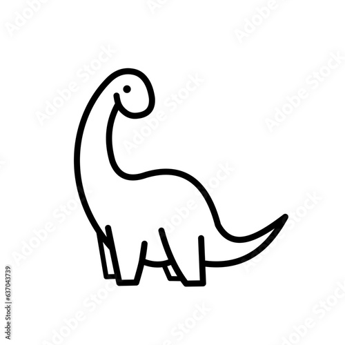 diplodocus, brontosaurus, dinosaur - vector icon