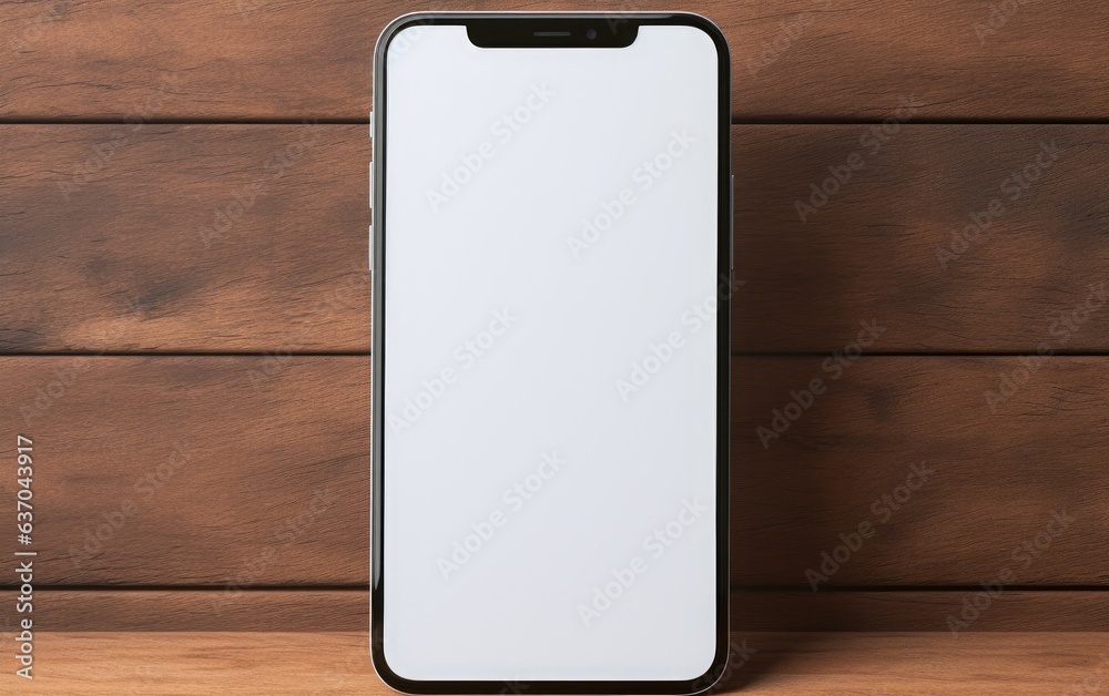 Smartphone mockup on the wooden background Smartphone mockup on the wooden background