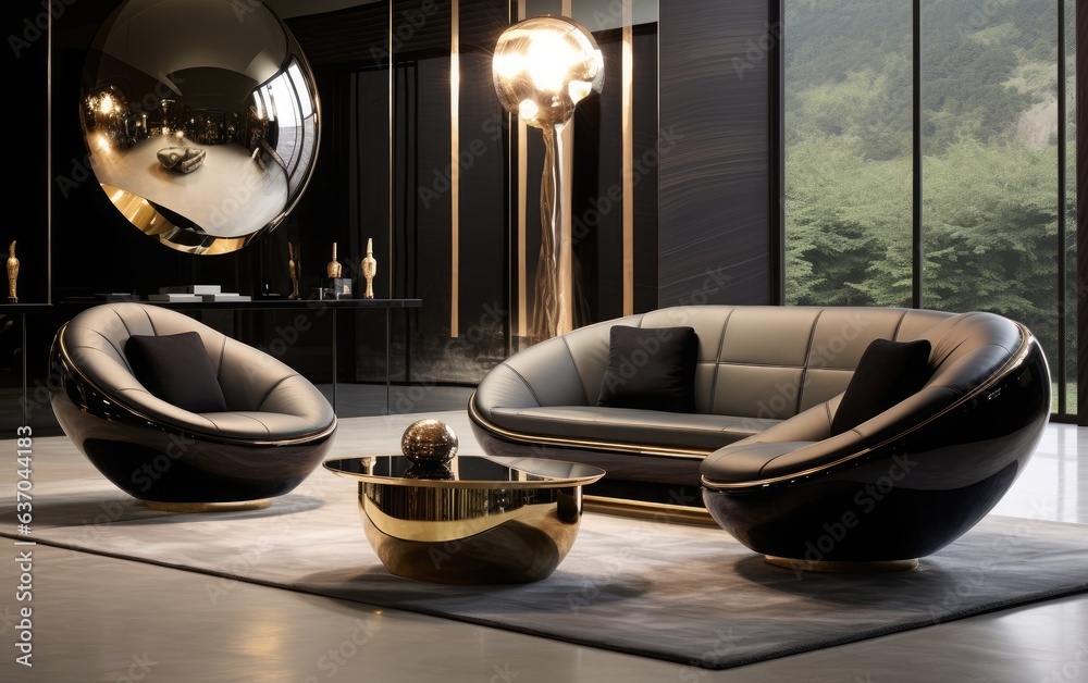 Modern luxury living room with sofa and coffee table