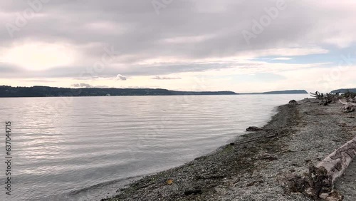 Beach in Puget Sound in Mukilteo, Washington