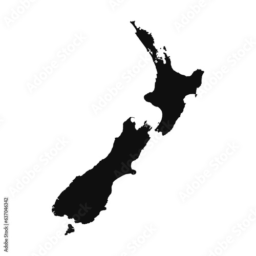 Abstract Silhouette New Zealand Simple Map