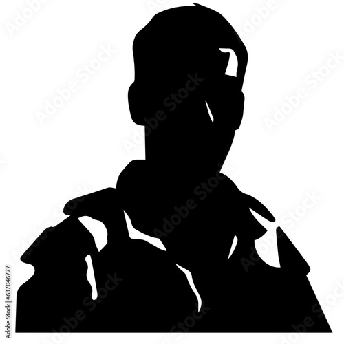 A troop of soldier silhouette vector, a simply designed military man in black and white
