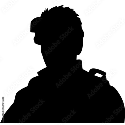 A troop of soldier silhouette vector, a simply designed military man in black and white