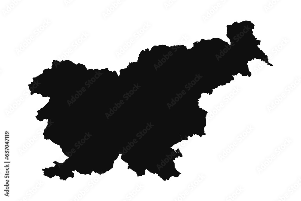 Abstract Slovenia Silhouette Detailed Map