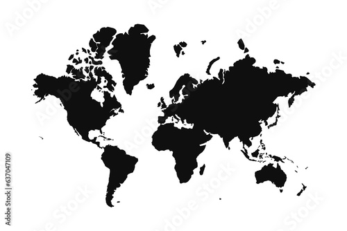Abstract Silhouette World Simple Map