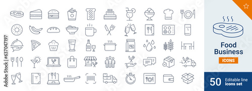 Food icons Pixel perfect. Water, cake, coffee, ....