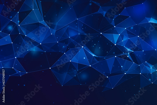 Wireframe background with plexus effect. Futuristic web design blue background.