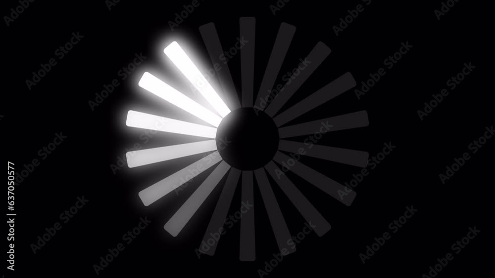 Loading Circle Video with Glow. Loading Animation on Transparent ...