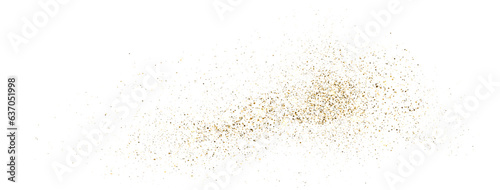 Gold glitter dust wave. Particle explosion background. Luxury blank. Golden stardust. Confetti texture. Christmas banner. Magic bokeh border. Flying bright stars. Neon lamp. Vector illustration