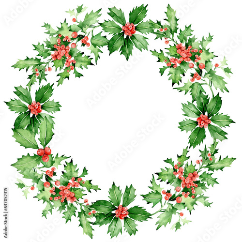 Fototapeta Naklejka Na Ścianę i Meble -  christmas holly wreath