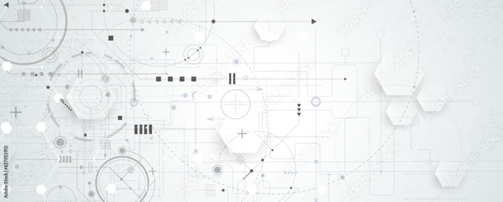 Technology banner design with hexagons abstract background. Technology banner design with hexagons abstract background.