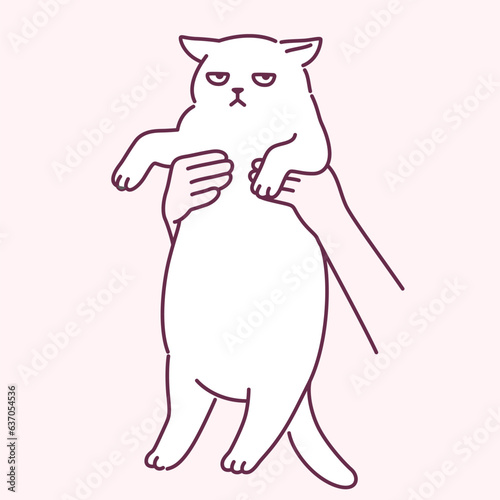 Holding up cat cute drawing