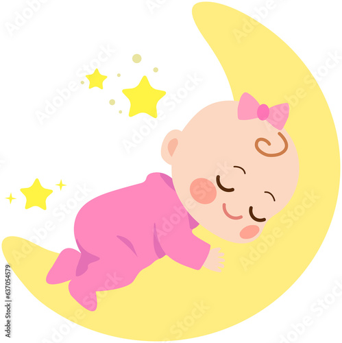 Baby sleep in moon