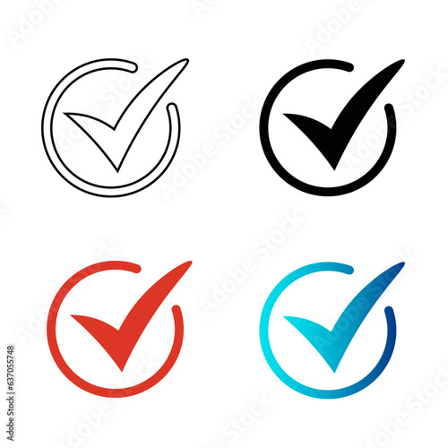 Abstract Success Green Checkmark Silhouette Illustration