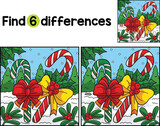 Christmas Candy Cane Find The Differences