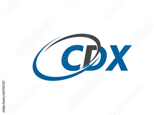 CDX letter creative modern elegant swoosh logo design photo