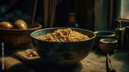 bowl of ramen soup. © Matthew