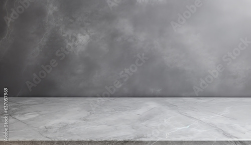 Grey marble tabletop surface background for kitchen product display background, empty desk shelf backdrop