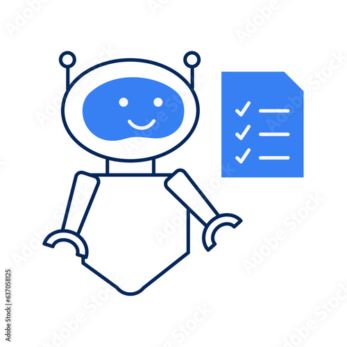 Robot with Clipboard Icon. Clipboard Robot Icon
Robot Holding Clipboard Icon. Clipboard with Robot Icon
Automated Clipboard Icon. Smart Clipboard Icon. Vector Editable.