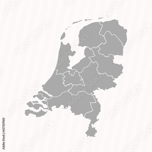 Detailed Map of Netherlands With States and Cities