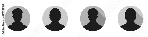 Default anonymous user portrait vector illustration flat vector designs set. Trendy user icons