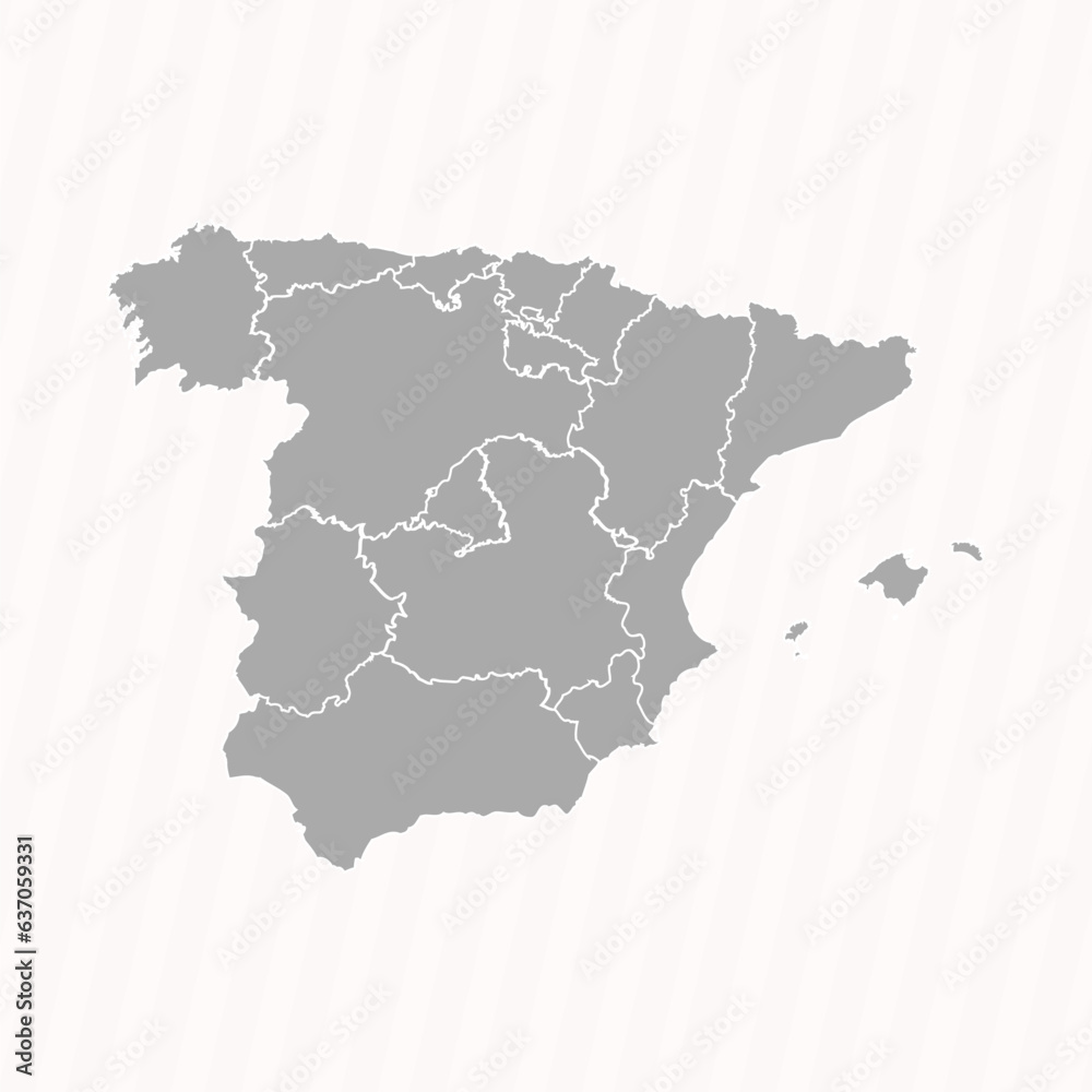 Detailed Map of Spain With States and Cities