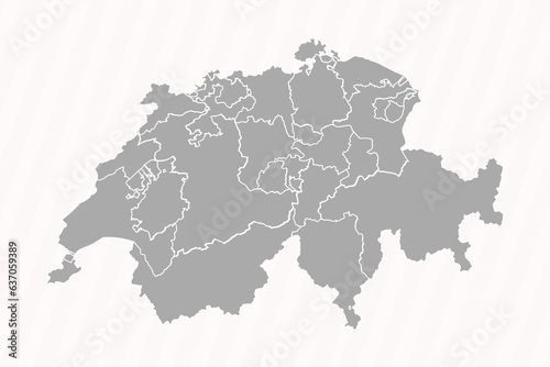 Detailed Map of Switzerland With States and Cities