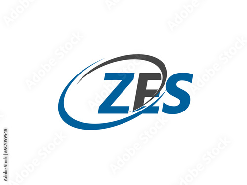 ZES letter creative modern elegant swoosh logo design photo