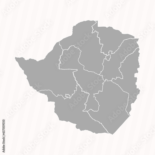 Detailed Map of Zimbabwe With States and Cities