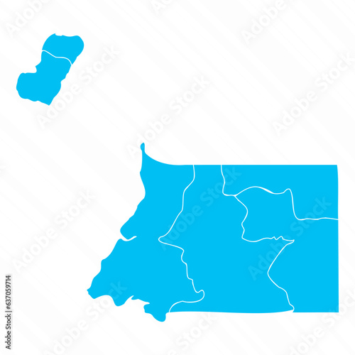Flat Design Map of Equatorial Guinea With Details