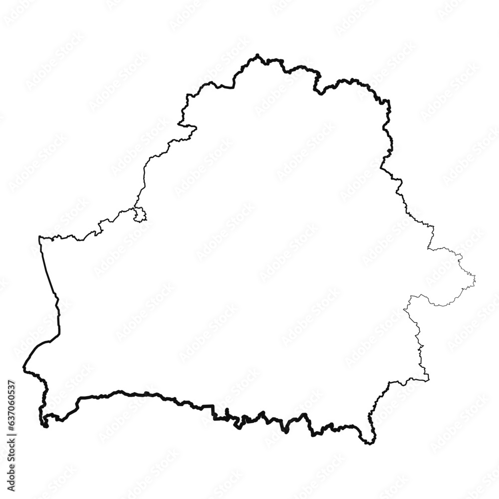 Hand Drawn Lined Belarus Simple Map Drawing