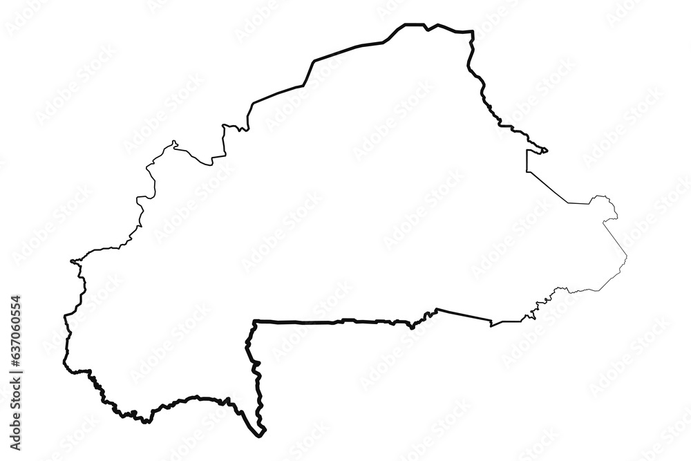 Hand Drawn Lined Burkina Faso Simple Map Drawing Hand Drawn Lined Burkina Faso Simple Map Drawing