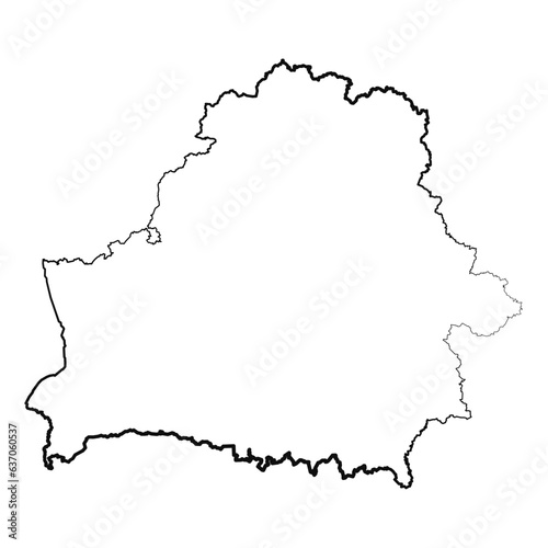 Hand Drawn Lined Belarus Simple Map Drawing