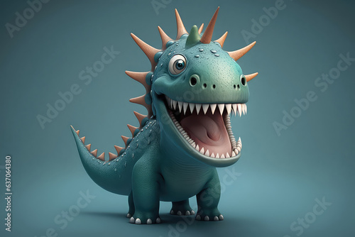 Tyrannosaurus. T. rex dinosaur cartoon character. Funny animal 3d illustration (ai generated) © ImagineDesign